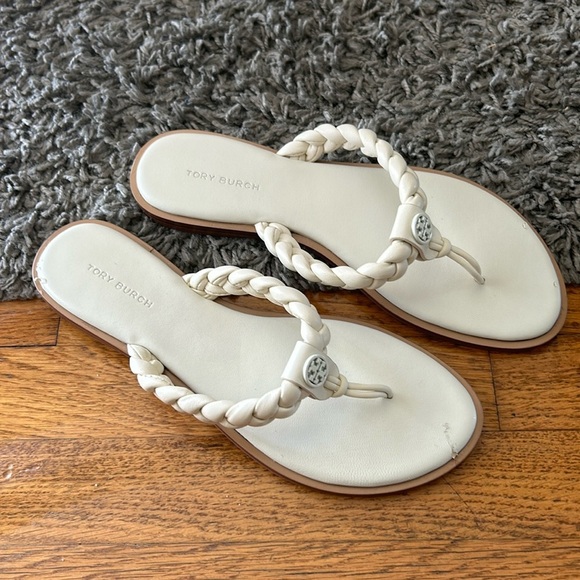Tory Burch Women's Braided Benton Thong Flats Sandals Size 7 - Picture 1 of 15